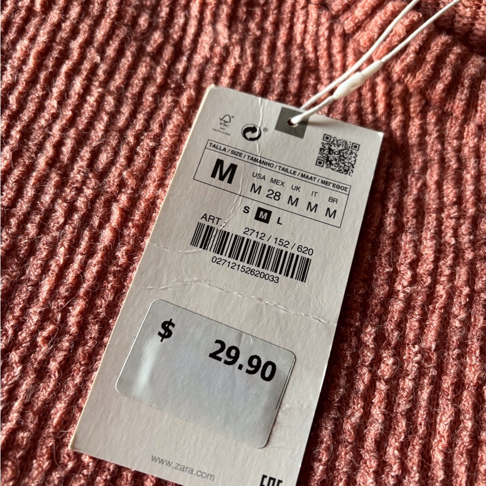 Zara Pink Ribbed Sweater - Picture 4 of 7